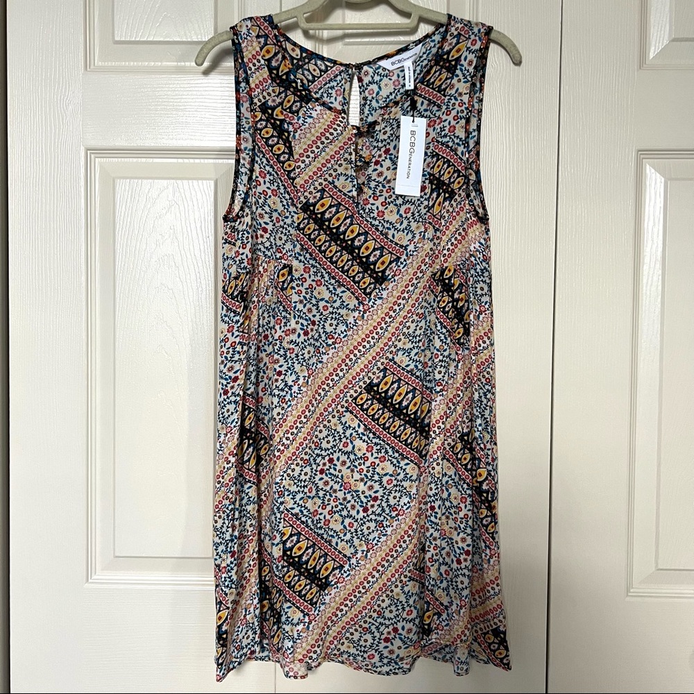 NWT BCBGeneration Multi-Color Boho Sleeveless Mini Dress